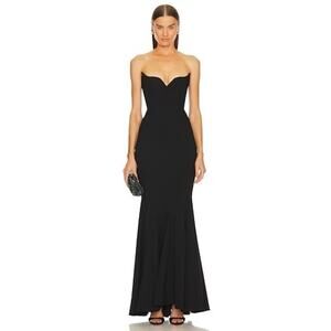 Michael Costello X REVOLVE Billie Black Old Money Bustier Elegant Gown NWT S
